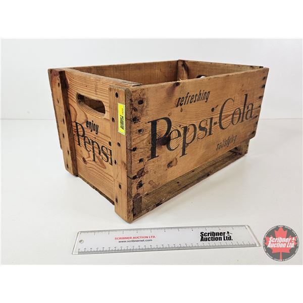 Pepsi-Cola Wooden Crate (1962) (Measures : 10"H x 18"W x 11-1/2"D)