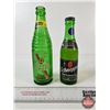 Image 1 : Vintage Ginger Ale Bottles (2) - Gurd's ACL Label  - Schweppes (Paper Label) (Full) (Tallest Measure