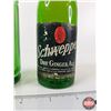 Image 3 : Vintage Ginger Ale Bottles (2) - Gurd's ACL Label  - Schweppes (Paper Label) (Full) (Tallest Measure
