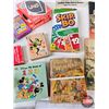 Image 5 : Vintage Game & Book Combo : Rubix Cube; Card Games; Poker Chips; Parker Bros. Waterworks; Variety of