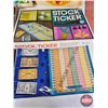 Image 6 : Vintage Board Game Combo : Monopoly; Stock Ticker; Rummoli; Dominos; Poker Chips; etc.