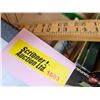 Image 24 : Back to School : Unused Old Stock Lined Scribblers (17); Rulers; Geometry Set; Victory Harmonica; Co