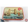 Image 2 : Riley's Toffee Tins (3) (Largest Measures : 2"H x 8-1/2"W x 6"D)