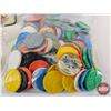 Image 2 : Biscuit Tin w/Jello Pogs : Airplanes; Cars; Dogs; Football; etc