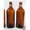 Image 2 : Amber Glass Cod Liver Oil Bottles (4) (Tallest : 9"H)