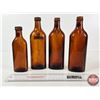 Image 4 : Amber Glass Cod Liver Oil Bottles (4) (Tallest : 9"H)