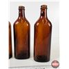 Image 5 : Amber Glass Cod Liver Oil Bottles (4) (Tallest : 9"H)