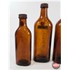 Image 6 : Amber Glass Cod Liver Oil Bottles (4) (Tallest : 9"H)