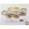Image 1 : Nippon Double Handled Celery Dish w/Cups (3) & Saucers (5) Made in Japan (Dish : 10"L)