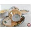 Image 3 : Nippon Double Handled Celery Dish w/Cups (3) & Saucers (5) Made in Japan (Dish : 10"L)