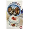 Image 3 : Biscuit Tins (5) (Largest Measures : 4"H x 8-1/2"Dia)