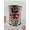 Image 4 : White Rose Coin Bank  (Note : Slot Gouged on the Top) (Measures : 3"H x 2"Dia)