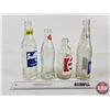 Image 4 : Vintage Pop Bottles (4) : Coca-Cola; Sun Crest; Pepsi; Mission California (Tallest : 9"H)