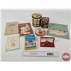 Image 1 : Group : Victorian Mourning Pocket Watch Chain; Vintage Baby Books: Biscuit Tins