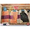Image 2 : Covered Wagon Cigar Box w/Cigar; Durham Tobacco Pouches (3); Novelty Bottle