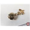 Image 10 : Vintage Floral Design Plate (Crack) w/Jewelry : Lockets (3); Necklace; Pendant Watch; Vintage Kremen