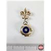 Image 8 : Vintage Floral Design Plate (Crack) w/Jewelry : Lockets (3); Necklace; Pendant Watch; Vintage Kremen