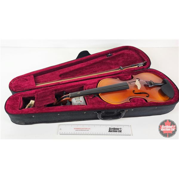 Bridgecraft Violin w/Bow, Case, Tuner & Rosin (Case Measures : 32"L)