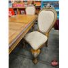Image 12 : French Louis XV Style Dining Room Table & 4 Chairs (Table : 30"H x 44"W x 82"L) (112"L w/Leaf)