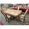 Image 17 : French Louis XV Style Dining Room Table & 4 Chairs (Table : 30"H x 44"W x 82"L) (112"L w/Leaf)