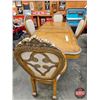 Image 2 : French Louis XV Style Dining Room Table & 4 Chairs (Table : 30"H x 44"W x 82"L) (112"L w/Leaf)