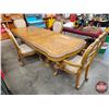 Image 3 : French Louis XV Style Dining Room Table & 4 Chairs (Table : 30"H x 44"W x 82"L) (112"L w/Leaf)