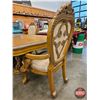 Image 9 : French Louis XV Style Dining Room Table & 4 Chairs (Table : 30"H x 44"W x 82"L) (112"L w/Leaf)