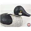 Image 6 : Wooden Duck Decoy (Consignor Tag - Working Whistler Drake c. 1950)  (Measures : 6"H x 6"W x 14"L)