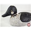 Image 7 : Wooden Duck Decoy (Consignor Tag - Working Whistler Drake c. 1950)  (Measures : 6"H x 6"W x 14"L)