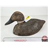 Image 1 : Wooden Duck Decoy (Consignor Tag - Working Canvasback Primitive 1920's)  (Measures : 5-1/2"H x 5-1/2