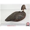 Image 4 : Wooden Duck Decoy (Consignor Tag - Working Canvasback Primitive 1920's)  (Measures : 5-1/2"H x 5-1/2