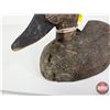 Image 6 : Wooden Duck Decoy (Consignor Tag - Working Canvasback Primitive 1920's)  (Measures : 5-1/2"H x 5-1/2