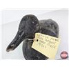 Image 11 : Wooden Duck Decoy (Consignor Tag - Working Blue Bill Drake Tack Eyes 1930's)  (Measures : 5-1/2"H x 