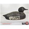 Image 5 : Wooden Duck Decoy (Consignor Tag - Working Blue Bill Drake Tack Eyes 1930's)  (Measures : 5-1/2"H x 