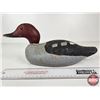 Image 2 : Wooden Duck Decoy (Consignor Tag - Working Red Head Glass Eyes 1920's)  (Measures : 6"H x 5"W x 14"L