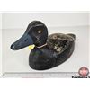 Image 1 : Wooden Duck Decoy (Consignor Tag - Working Blue Bill Drake From Lachine, PQ 1940's)  (Measures : 6-1