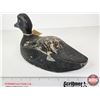 Image 3 : Wooden Duck Decoy (Consignor Tag - Working Blue Bill Drake From Lachine, PQ 1940's)  (Measures : 6-1