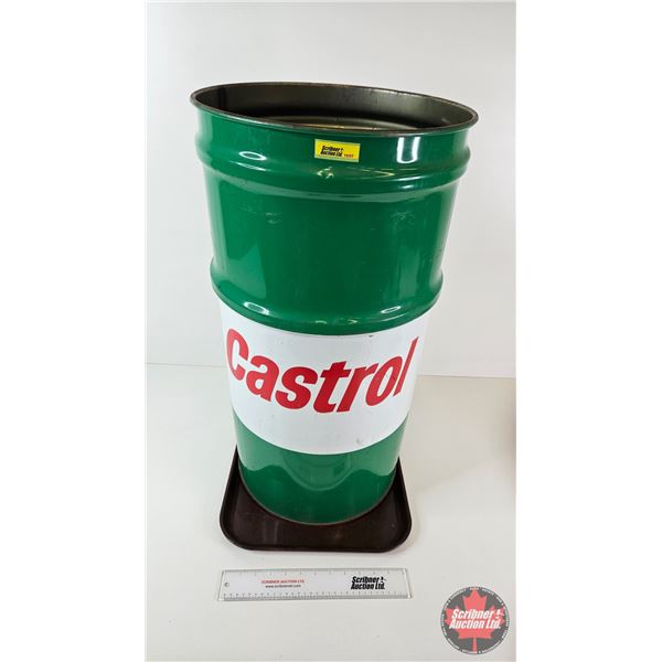 Castrol Oil Drum : 16 Gallon Grease Drum (Measures : 27-1/2"H x 14-1/2"Dia)