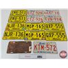 Image 1 : Alberta Licence Plates :  - White (5) - Yellow (8) - Commemorative "Wainwright" (1)