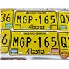 Image 4 : Alberta Licence Plates :  - White (5) - Yellow (8) - Commemorative "Wainwright" (1)