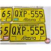 Image 5 : Alberta Licence Plates :  - White (5) - Yellow (8) - Commemorative "Wainwright" (1)