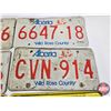 Image 8 : Alberta Licence Plates :  - White (5) - Yellow (8) - Commemorative "Wainwright" (1)