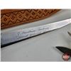 Image 3 : Knife Trio : - J. Marttiini Filleting Knife (10-1/2"L) - Schrade Folding Knife - Swiss Army Knife