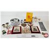 Image 1 : Collector Combo : Victorian Church Pictures ; Pocket Knives ; Wooden Bowl ; Alcohol Lamp ; Porcelain