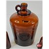Image 5 : Amber Glass Trio: - Cod Liver Oil Bottles (2) - One Gallon Jug (1) (12"H)
