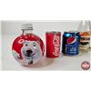 Image 5 : Collectible Vintage Soft Drink Bottles & Cans : Incl : Pepsi Tin Coin Bank (10 Items Total)