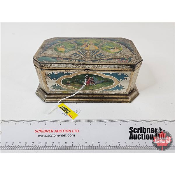 Vintage Art Style Chocolate Company Tin Box (Measures : 3"H x 8-3/4"W x 5-3/4"D)