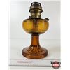 Image 2 : Aladdin Amber Beehive Lamp : B Burner (c. 1940) : (No Chimney) (Measures : 12"H)