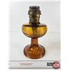 Image 3 : Aladdin Amber Beehive Lamp : B Burner (c. 1940) : (No Chimney) (Measures : 12"H)