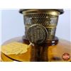Image 4 : Aladdin Amber Beehive Lamp : B Burner (c. 1940) : (No Chimney) (Measures : 12"H)